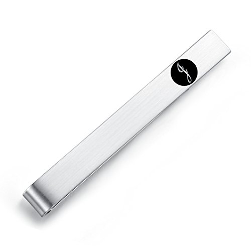 HONEY BEAR Mens Initial Alphabet Letter Tie Clip Bar Normal Size Gift 5.4cm J Silver