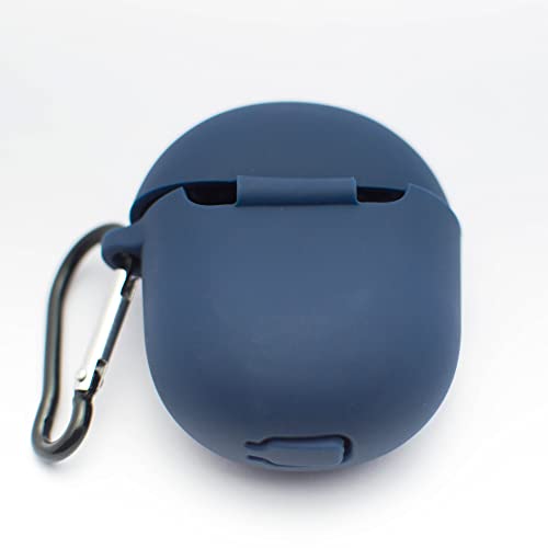 Image of Protective Soft Silicone Case Cover with Hook Compatible with bAot Airdope 381 /383 (Cover Only) (Blue-Logo)