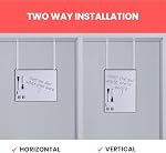 Over the Door Whiteboard - Dry Erase Board for Door with Adjustable 4 Heights - Horizontal & Vertical Installation White Board - Office White Board with Eraser, Magnet, 2 Markers & 2 Hooks