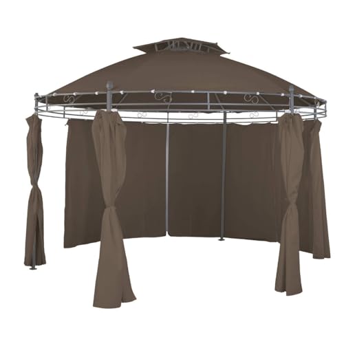 Linder Ersatzdach für Pavillon rund Ø3,5m beige, rot, grau oder Taupe wasserdicht Dach, Farbe:Taupe