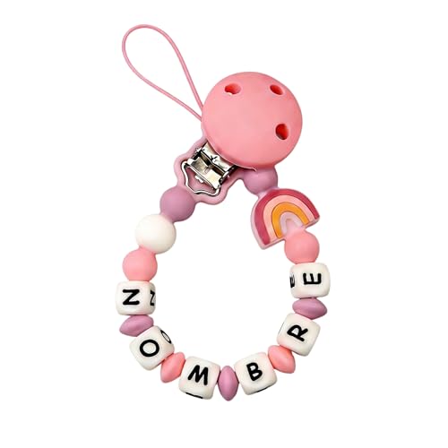 PEQUEANDO - Clip para Chupete Chupetero Personalizado de Silicona Sujeta Chupetes con Diseño de Una Sola Pieza para Bebés Niños y Niñas Regalo Nacimiento Bebé