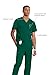 Cherokee Infinity Mens V-Neck Scrub Top Modern Fit, 3 Pockets, Rib-Knit Back Panels, Moisture-Wicking 360° Stretch - CK900A, S, Hunter Green