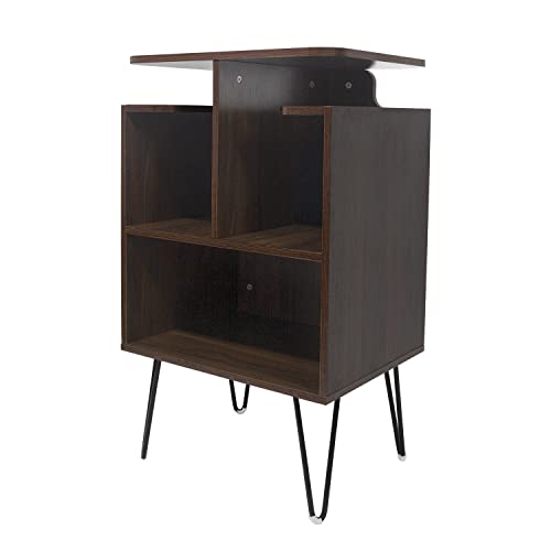 Nisorpa Support de tourne-disque en MDF pour disque vinyle – Table de rangement en noyer avec pieds en épingle à cheveux… - Les Beatles, Paul McCartney, John Lennon, RIngo Starr, George Harrison Nisorpa Support de tourne-disque en MDF pour disque vinyle - Table de rangement en noyer avec pieds en épingle à cheveux… – Image 3