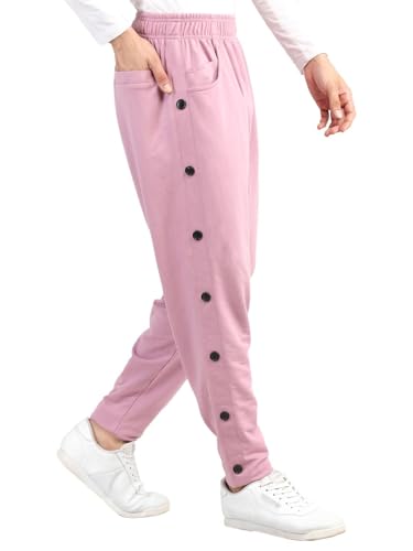 Image of CHKOKKO Men Casual Track Pant Gym Workout Lower with Pocket Pastel Pink 3XL