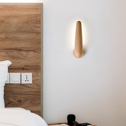 Aplique minimalista nórdico LED iluminación madera interiores pasillos 6
