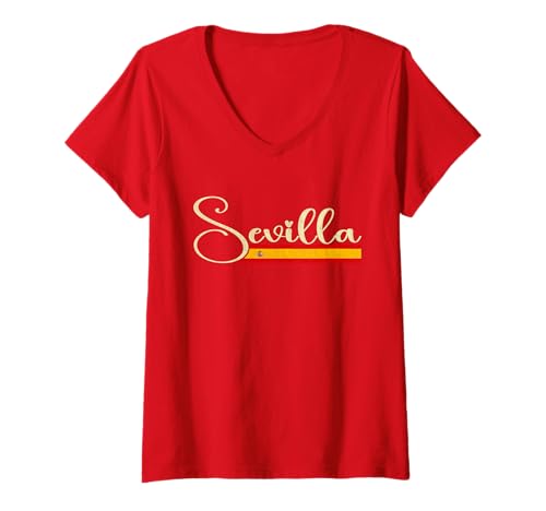 Mujer Sevilla España - Sevilla España Guión Camiseta Cuello V