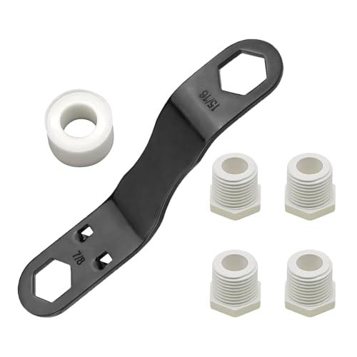 RV Water Heater Drain Plug Kit with Angled Wrench, 4PK 1/2