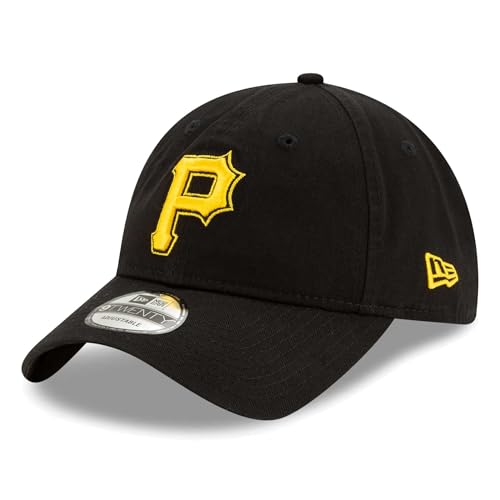 New Era MLB Pittsburgh Pirates Unisex-Adult Classic 9TWENTY Black Baseball Adjustable Hat Cap One Size