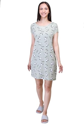 Image of CAMEY Printed Knee Length Nighty|Loungewear|Nightwear|Sleepwear|Home Wear Short Nighty for Women