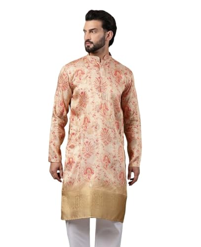 Image of SOJANYA (Since 1958 Men's Silk Banarasi Design Long Kurta