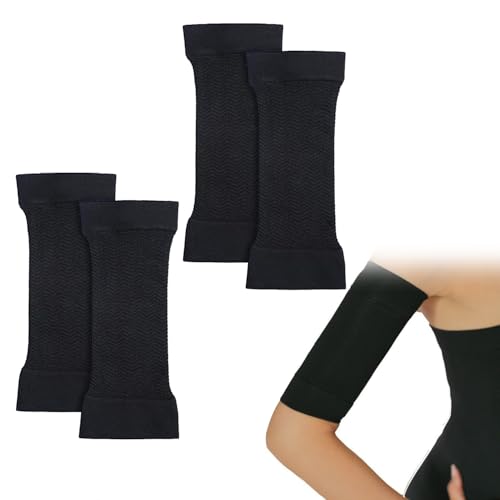 IONPSHG 4Pcs Compression Arm Sleeves Elastic Slimming Shaper for Arms and Calves Toneup Shaping Sleeves Boost Circulation Tone Saggy Skin Muscle Support for Fitness and Workout