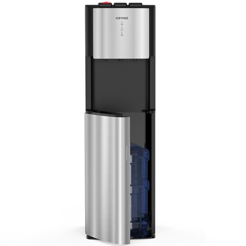 ICEVOKE Self-Cleaning Bottom Loading Water Cooler Water Dispenser for 3 or 5 Gallon Bottles - Hot, Cold & Room Water, Durable Stainless Steel, Child-Safety Lock