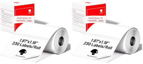 Image of Phomemo Thermal Labels, 1.97 inchx 1.18 inch, for M110 /M100 /M220 /M108, 230 PCS (Pack of 2)