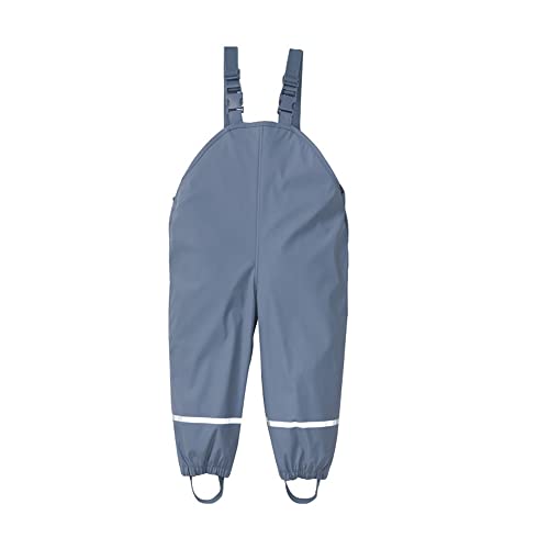 DAWILS Pantalon Impermeable Unisex Niño y Niña PU Intemperie Pantalón de Lluvia Bebé Niños Niñas Pantalones Ropa Gris 3 Años