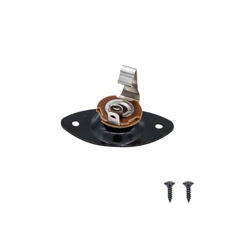 Tutuxio 1/4'' Oval Dented Output Jack Plate, Metal Input Jack Socket for Electric Guitar Bass Parts and Accessories Replacement