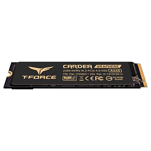 Image of TEAMGROUP T-Force CARDEA A440 Graphene & Aluminum Heatsink 1TB with DRAM SLC Cache 3D NAND TLC NVMe PCIe Gen4 x4 M.2 2280 Gaming Internal SSD Read /Write 7,000 /5,500 MB /s TM8FPZ001T0C327