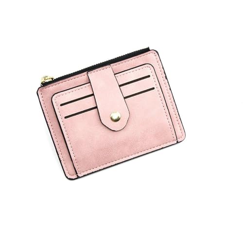 Womens wallet Fashion Credit Card Clip Leather Wallet Coin Pocket Men's Money Bag Men's Mini Women's Business Wallet(Pink)