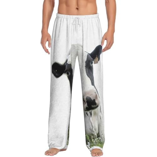 Pantalon pyjama flanelle contre le froid vêtement de nuit motif vache