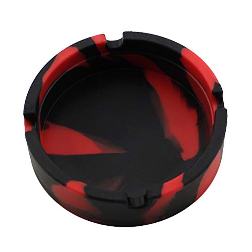 Jinzuke Camuflaje Luminoso Cenicero de Caucho de Silicona de Calor de Alta Temperatura Resistente turística Boquilla Redonda Bandeja de Ceniza del Coche Cover