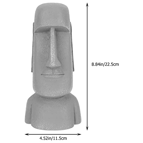 Happyyami 111311I6WOJ Easter Island Head Statue Resin Mini Moai Figurine Garden Sculpture Funny Ornaments Easter Party Supplies thumb #1