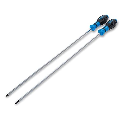 EXTRA LANG Schraubendreher Schraubenzieher SATZ PH2 + SL6 x 450mm Chrom Vanadium 4 BGS 730 | Schraubendreher-Satz | extra lang | Kreuzschlitz PH / Schlitz | 2-tlg.
