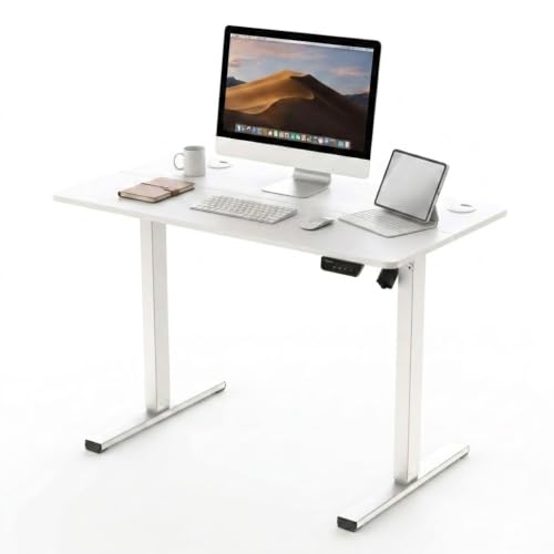 Image of SE1 Lite Standing Desk, Two-Piece Tabletop, 110 x 60 cm (White-White, 110.0, Centimeters, SE1 Lite)