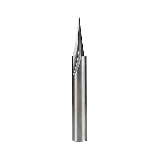 Jiiolioa V21201 V-Point Router Bit 20 Degree Profile Bit for Outlining Letters in Wood Signs,...