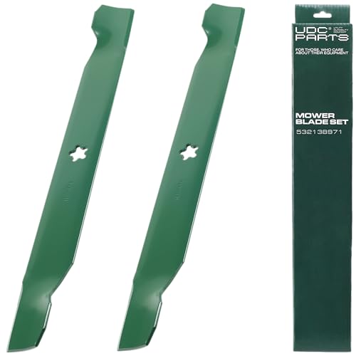 UDC Parts 532138971 Mower Blades Replacement for Craftsman 42 Inch LT2000 LT1000 YT3000 DYT4000 DLT3000 YT4000 138971 Husqvarna YTH22V42 YTH18542 YTA18542 YTH1542XP 532127843 138498 / High Lift 2 Pack