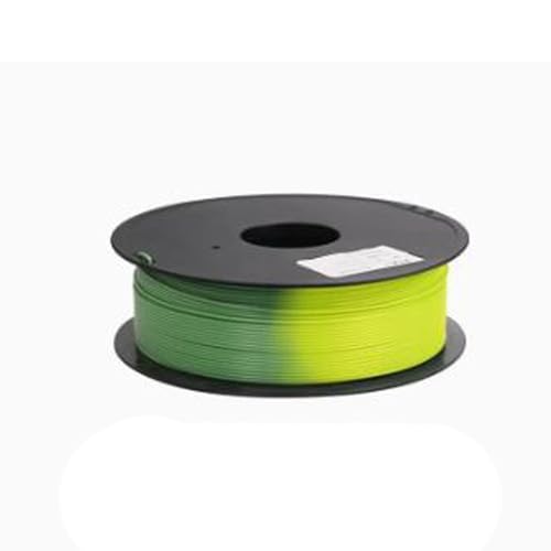 Consorti di stampa 3D PLA a 2 colori per la temperatura+1.75 mm filo sensibile termico materiale 3D Accuratezza della resistenza FDM 0.03 mm bobina da 1 kg turns verde giallo