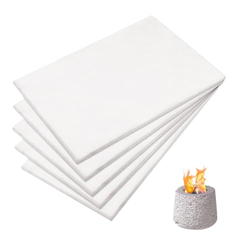 5 Piezas Lana Ceramica Chimenea Bioetanol, 30x20cm Esponja de Lana Cerámica Reemplazo Aislamiento de Fibra Cerámica para Fogatas de Mesa para Prolongar el Tiempo de Combustión