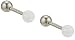Body Candy Steel 4mm White Synthetic Opal Ball Tragus Cartilage Earring 16 Gauge 1/4"
