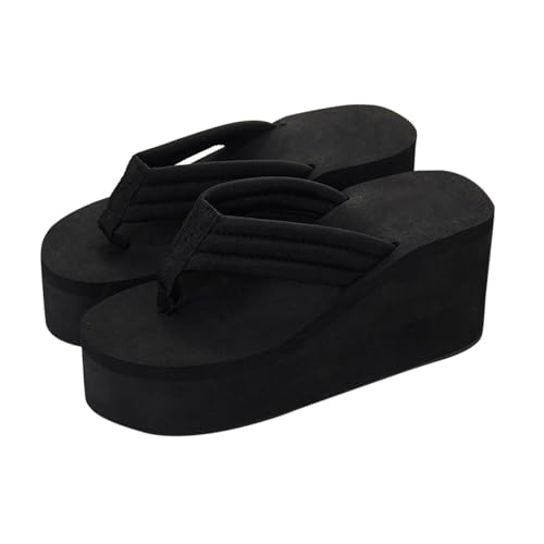 Generisch Sandalias de playa para mujer, resistentes al agua, elegantes con tacón de cuña, separadores de dedos con plantilla, zapatillas de plataforma, zapatillas de punta abierta, transpirables