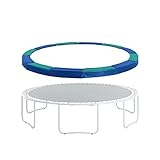 Machrus Upper Bounce Trampoline Replacement Safety Pad 6FT - 16FT Round-Trampolines Spring Cover PVC Trampoline Skirt (Blue/Green, 14 ft)