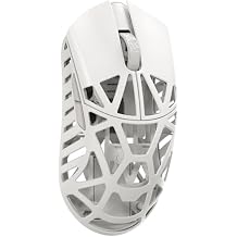 WLMOUSE Beast X Mini Pro Ultra-Light 34g Magnesium Gaming Mouse, PAW3950 HS Sensor, 8K Polling Rate, 30000 DPI,OM & TTC Switches, Customizable Side Panels.Milky WhiteOM Switch-Side Slits