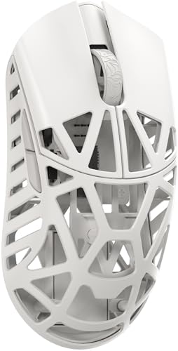 CutiePcs WLMOUSE Beast X Mini Pro 34g Magnesium-Gaming-Maus mit 8K Polling, PAW3950 HS-Sensor, 750 IPS, Belüftete Seite & Geschlossene Seite, OM & TTC Switch (Weiß(TTC Switch-Belüftete Seite))