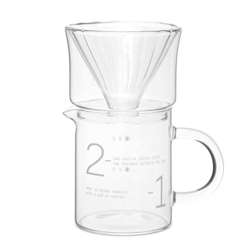 Image of The Bean Co Roasters Pour Over Set-Coffee Dripper | Double-Walled Glass Dripper with 450ml Carafe | Home Barista Coffee Accessory | Pour Over Set for Cafe-Style Brewing