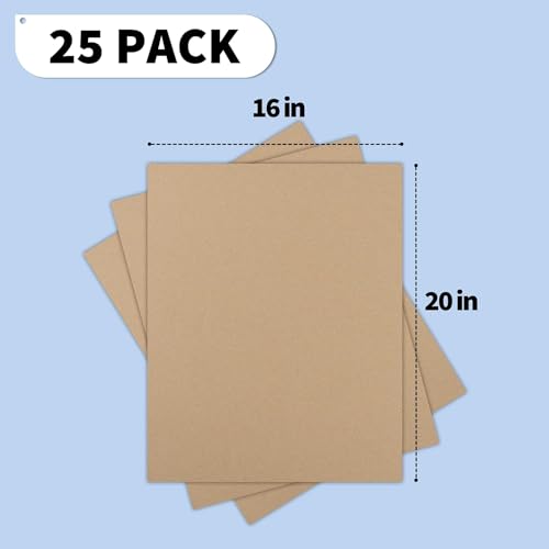 Image of Golden State Art 16x20 Corrugated Cardboard Sheets, 25 Pack | Flat Cardboard Pads, For Packing, Mailing, Moving, Shipping, Crafts