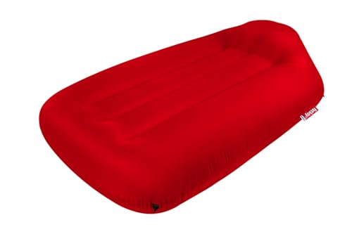 Fatboy Lamzac L Luftmatratze - Aufblasbares Luftbett - Keine Luftpumpe Nötig - Indoor & Outdoor Inflatable Mattress- Wasser- & Schmutzabweisendes Sofa - Polyester - 195 x 112 x 50 cm - Rot