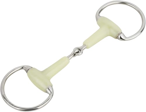 Equinate Olivenkopfgebiss mit Apfelgeschmack 18mm einfach gebrochen 14,5cm | Anatomisch geformtes maulfreundliches Gebiss mit sanfter Einwirkung | Lasergraviert