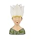 Ladykopf Dekokopf Figur Dame mit Blume, 32 cm