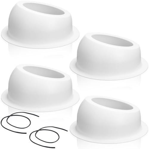 Image of Amylove 4 Pcs 6.5-inch Speaker Pods, Universal Angled Speaker Boxes, Surface Mount with 2 Rubber Strip, White Enclosures Compatible with Marine, Utvs, Boats, Rvs, Cars, Golf Carts