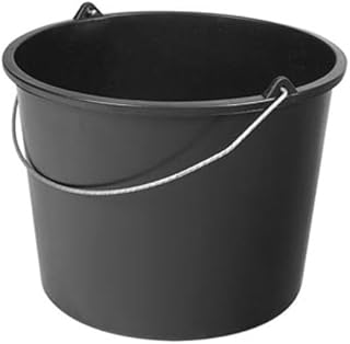 Toolland Seau de Chantier, Rond, Plastique, Noir, 12 L