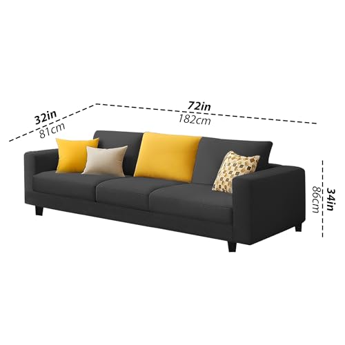 Image of Casaliving Minta 3+2 Seater Sofa Set for Living Room (Black Colour Fabric) Premium Fabric Sofa