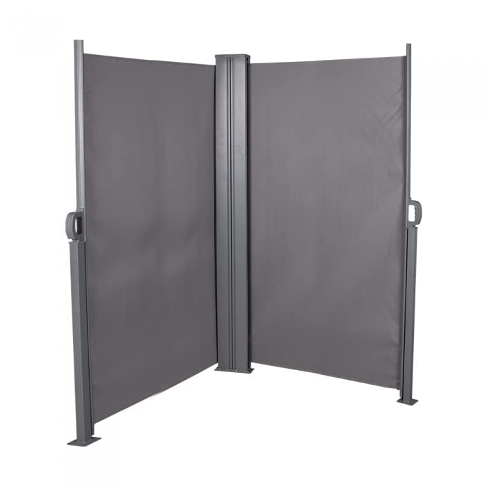 Grindi - Terasse Markise Windschutz Ecke Seitenwand 180x600 – Monsun I, Grau