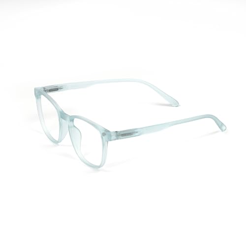 Image of Matte Sky Blue Magnetic Clip-On Eyeglasses - TR90 Frame with Polarized & Gradient Sun Shades