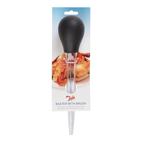 Tala Baster with Silicone Bulb Clear Graduated Baster with Oz and ml Markings 6 x 12 x 32.5 cm High Clarity AS Tube Ideal for Roasting Meats and Basting Juices