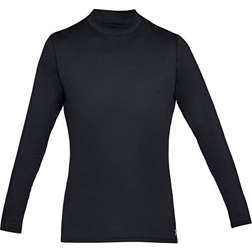 Under Armour Men's ColdGear Armour Com pression Mock Long-Sleeve T-Shirt , Black (001)/Steel , Large