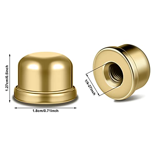 8 Pieces Lamp Finial Knob Lamp Accessories 1/2 Inch Tall Lamp Finials Plated Steel Finials Tapped 1/4-27 For Lamp Harp Tops (Gold) #TOP1
