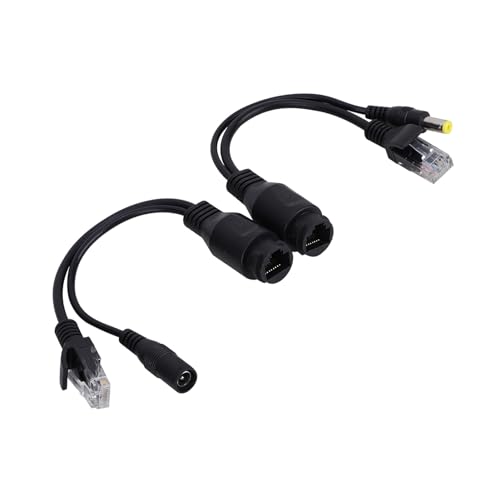 Adaptador divisor POE pasivo 12V para cámaras IP y puntos de acceso inalámbricos, material ABS resistente (Negro) miniatura 5