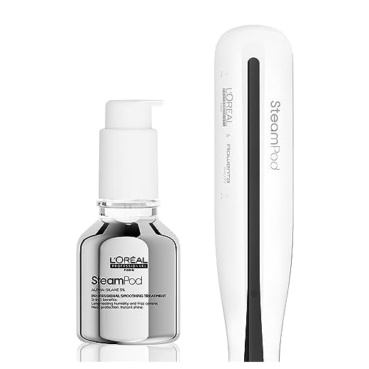 L'Oréal Professionnel Set con SteamPod 3 Plancha Profesional con tecnología de vapor y Sérum SteamPod 3-EN-1, 50 ml